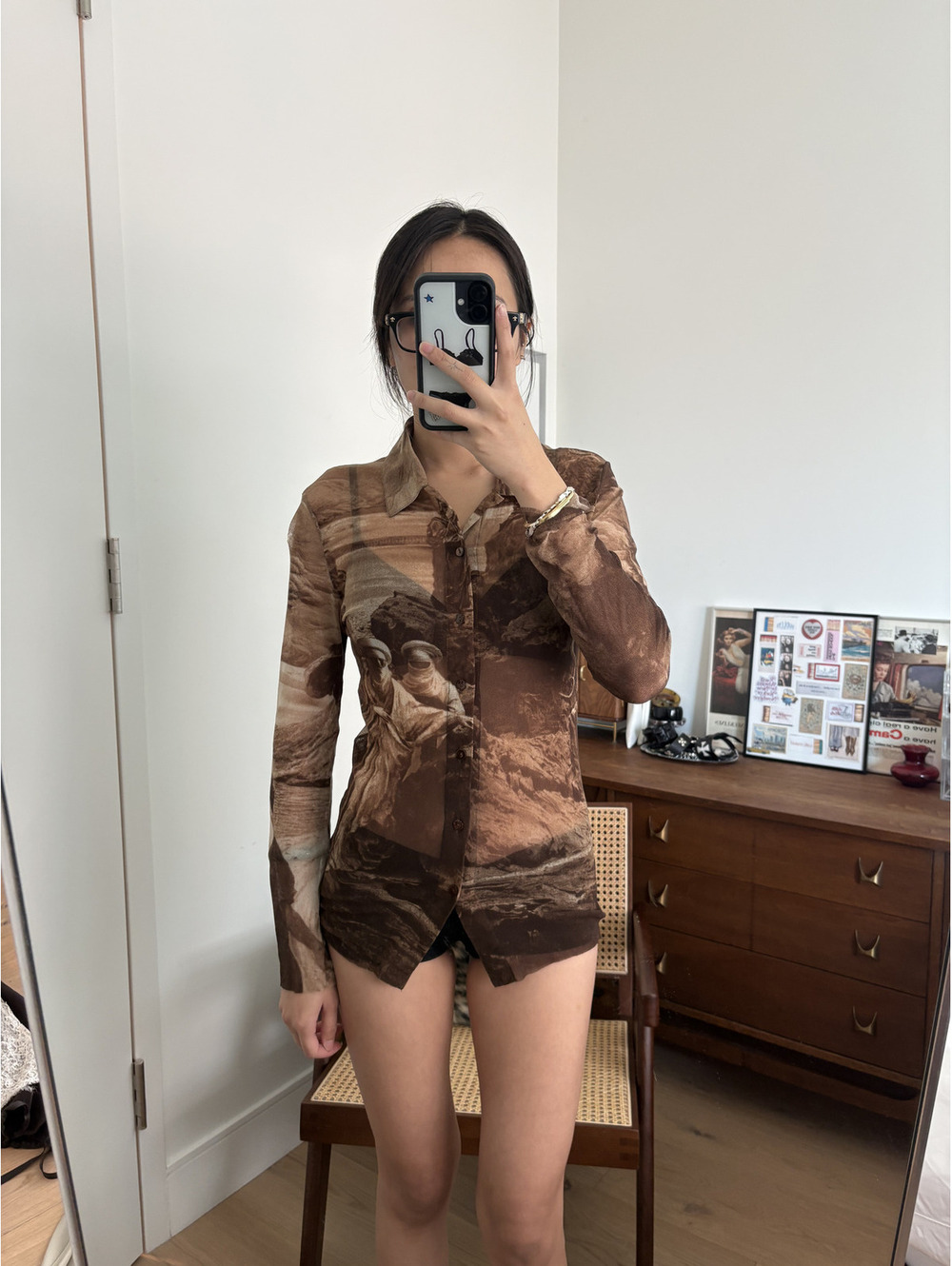 Vintage Jean Paul Gaultier Mesh Button Up
